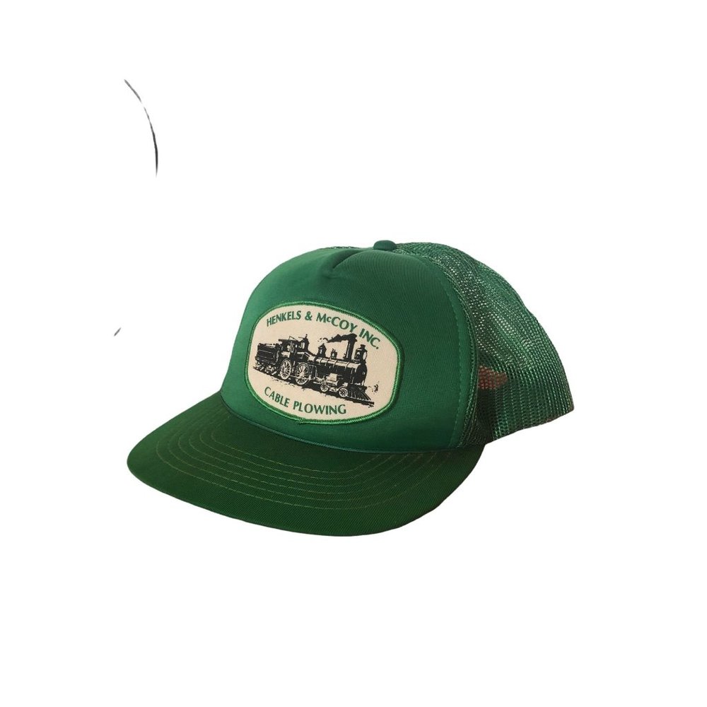 Vintage Henkels & McCoy Cable Plowing Snapback Trucker Hat Cap UA YOUNG